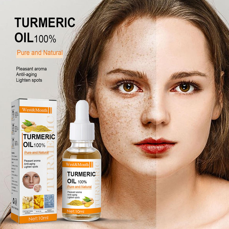 Turmeric Freckle Serum Whitening Dark Spots Organic Turmeric Oils Brighten Dark Skin Pigment Anti Aging Wrinkle Moisturizer (30ml)