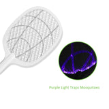 Mosquitoes Lamp & Racket 2 In 1 Electric Fly Swatter Powerful Usb Rechargeable Grid 3-layer Mesh Home Fly Killer Lamp (random Color)