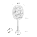 Mosquitoes Lamp & Racket 2 In 1 Electric Fly Swatter Powerful Usb Rechargeable Grid 3-layer Mesh Home Fly Killer Lamp (random Color)