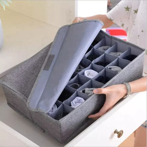 Drawer Organizer Divider Underwear Organizer, 24 Cell Collapsible Closet Cabinet Organizer Underwear Storage Boxes