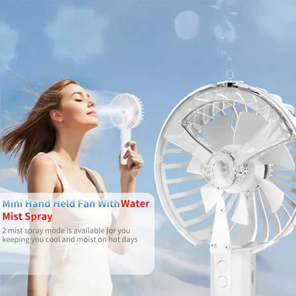 Handheld Spray Fan Creative Gift Students Portable Desktop Outdoor Humidifying Table Small Diplopore Fan