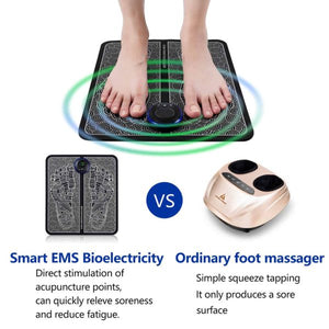 Ems Foot Massager Mat Electric And Mini Body Massager Combo Usb Charging Smart Display (pack Of 2)