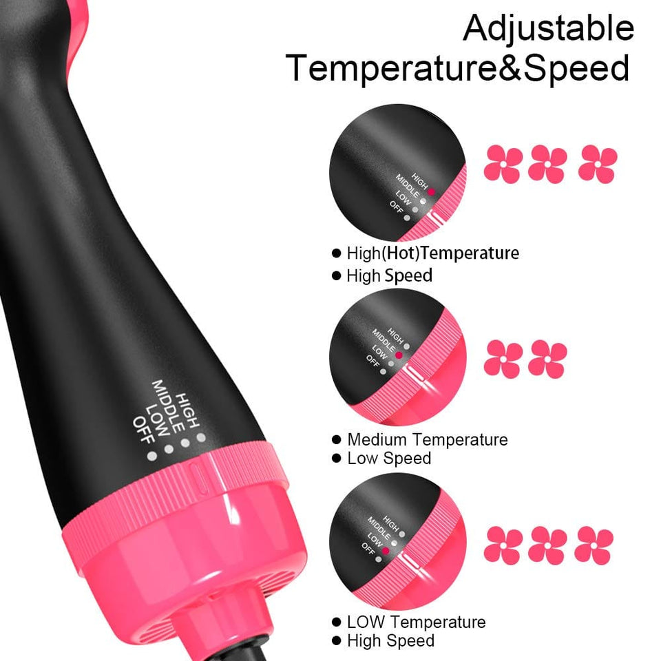 Professional Hot Air Brush Straightening Hair Dryer comb and Volumizer with Straightener Curler for Girls, Women - beautysweetie