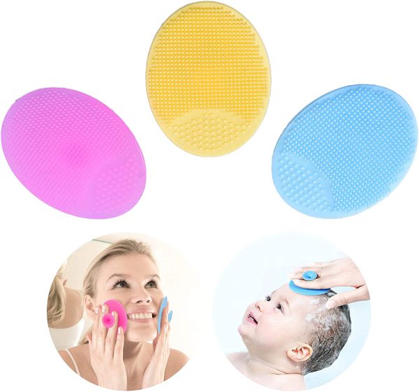 Siprde Baby Cradle Cap Brush 3 Pack For Exfoliate And Massage – Silicone Face Cleanser Brush Soother Baby Essentials For Dry Skin, Cradle Cap, And Eczema – Each