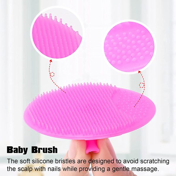 Siprde Baby Cradle Cap Brush 3 Pack For Exfoliate And Massage – Silicone Face Cleanser Brush Soother Baby Essentials For Dry Skin, Cradle Cap, And Eczema – Each