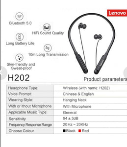 Headphone Bluetooth/sport In-ear Stereo H202 Lenovo