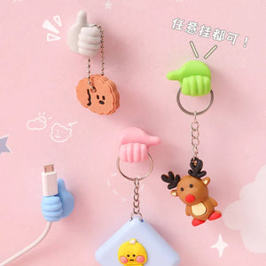 10 Pcs Wall Decoration Hook Creative Silicone Thumb Key Hanger