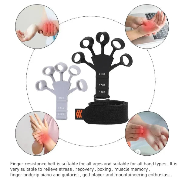 Finger Exerciser – Gripster Strengthener Finger Stretcher Hand Gripper Silicone Finger Grip Patient Hand Strengthening Guitar Finger Flexion And Hand Strengthening Extension Exercise Device – Each