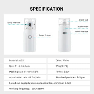 Portable Nebulizer For Asthma Rechargeable Inhaler Nebulizer Machine For Kids And Adults Medical Asthma Nebulizer